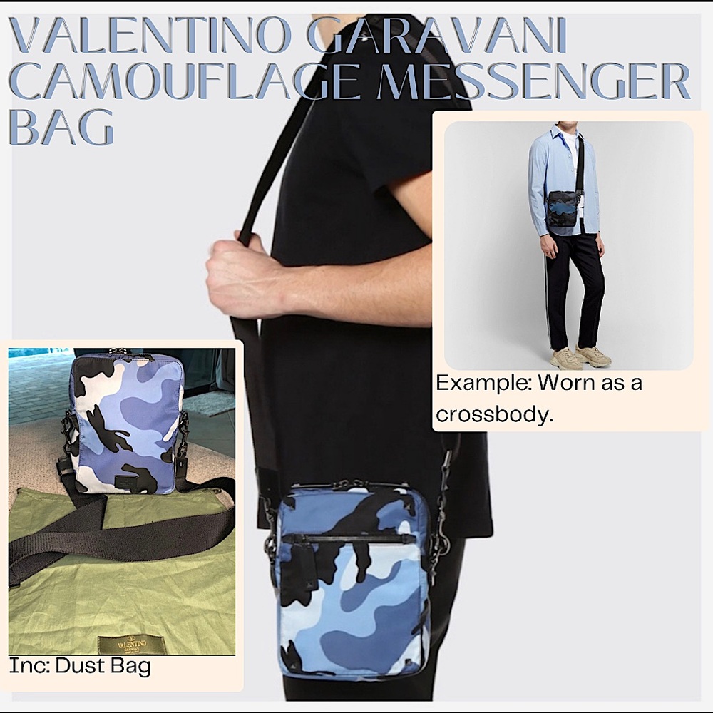 Valentino Garavani Camouflage Nylon Messenger Bag